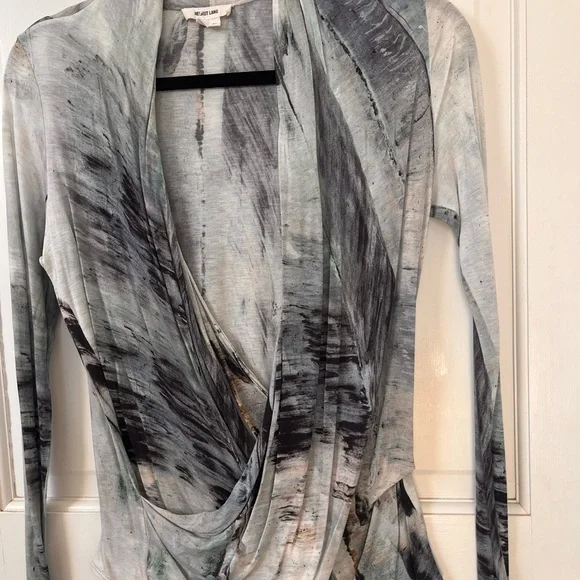 Helmut Lang Monochrome Artistic Long Sleeve Wrap Top. Size M - Picture 4 of 4